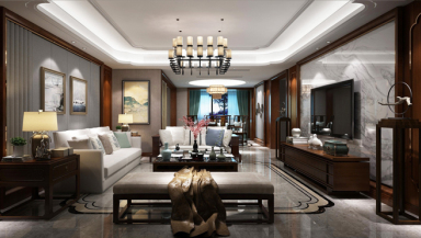 華僑城別墅案例—雅致而溫馨，靜謐而悠然 別墅裝修設計效果圖